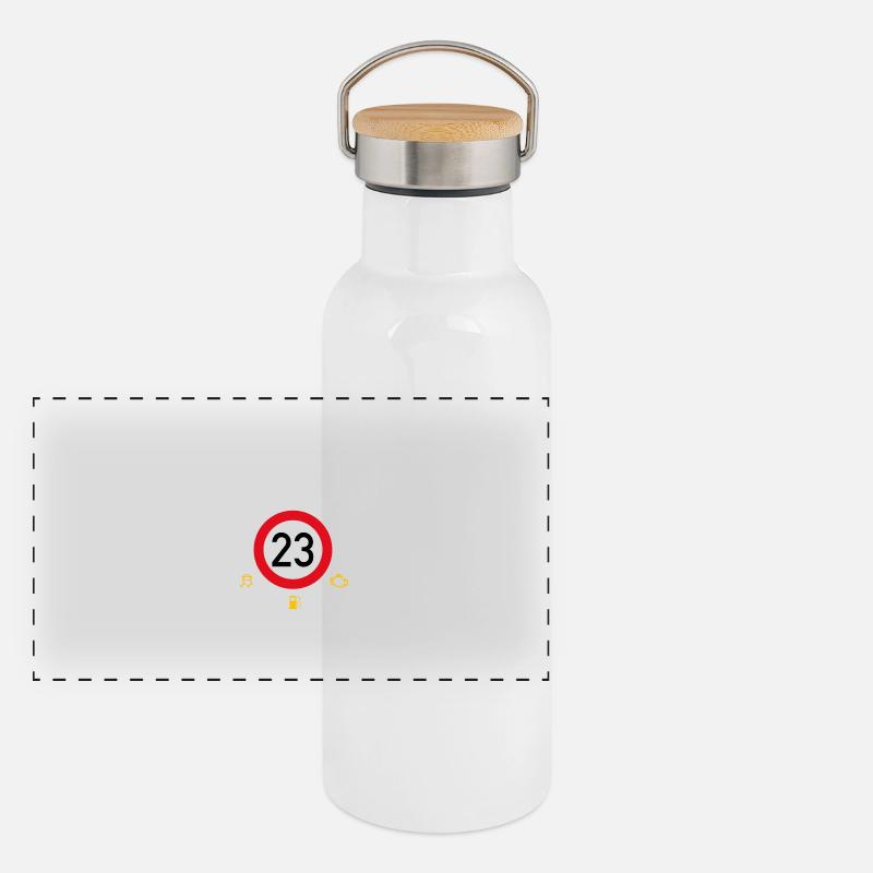23. Geburtstag Schonend Behandeln Oldtimer Ist 23 Panorama Thermosflasche mit Bambusdeckel
