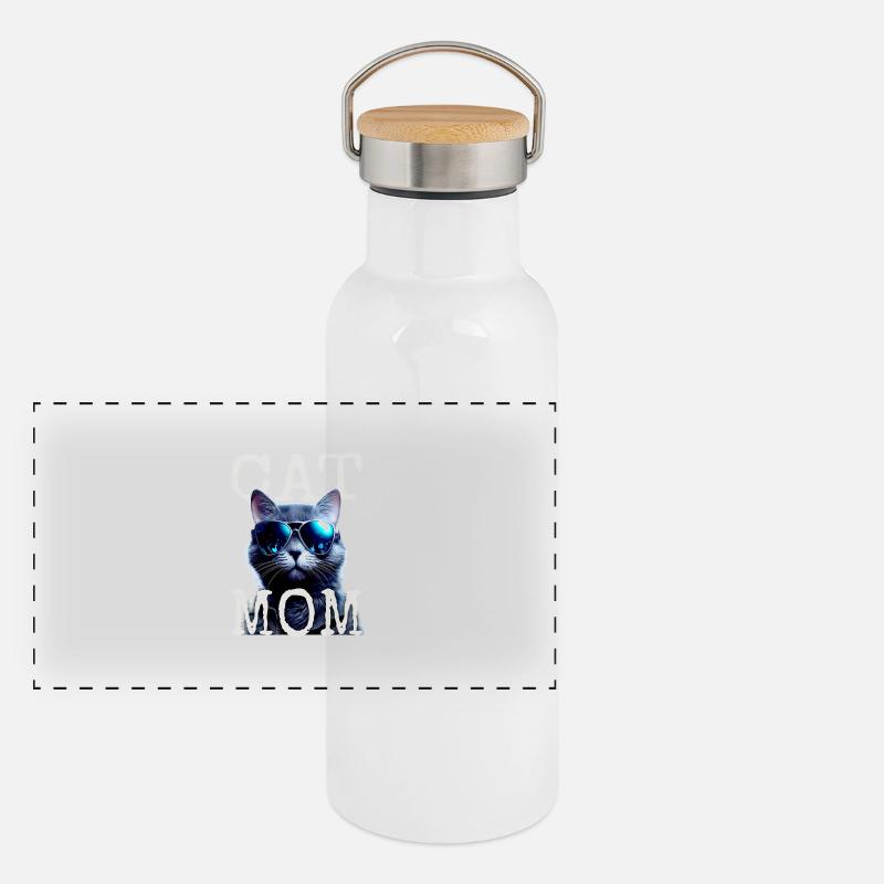 Chat Maman Chats Maman Chat Mère Fête des mères Chat Gourde isotherme avec bouchon en bambou