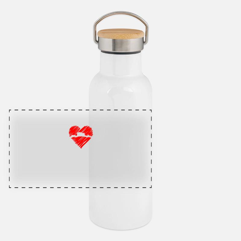 Athens Skyline Heartbeat Greece Acropolis Panoramic Thermal Bottle with Bamboo Lid