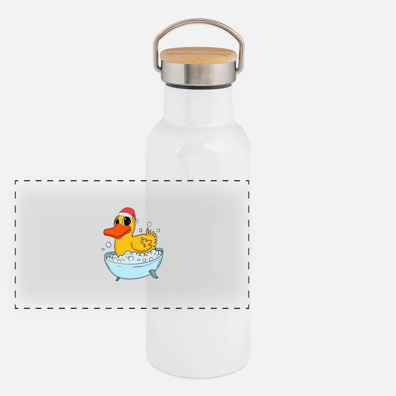 Rubber Duck Christmas Panoramic Thermal Bottle with Bamboo Lid