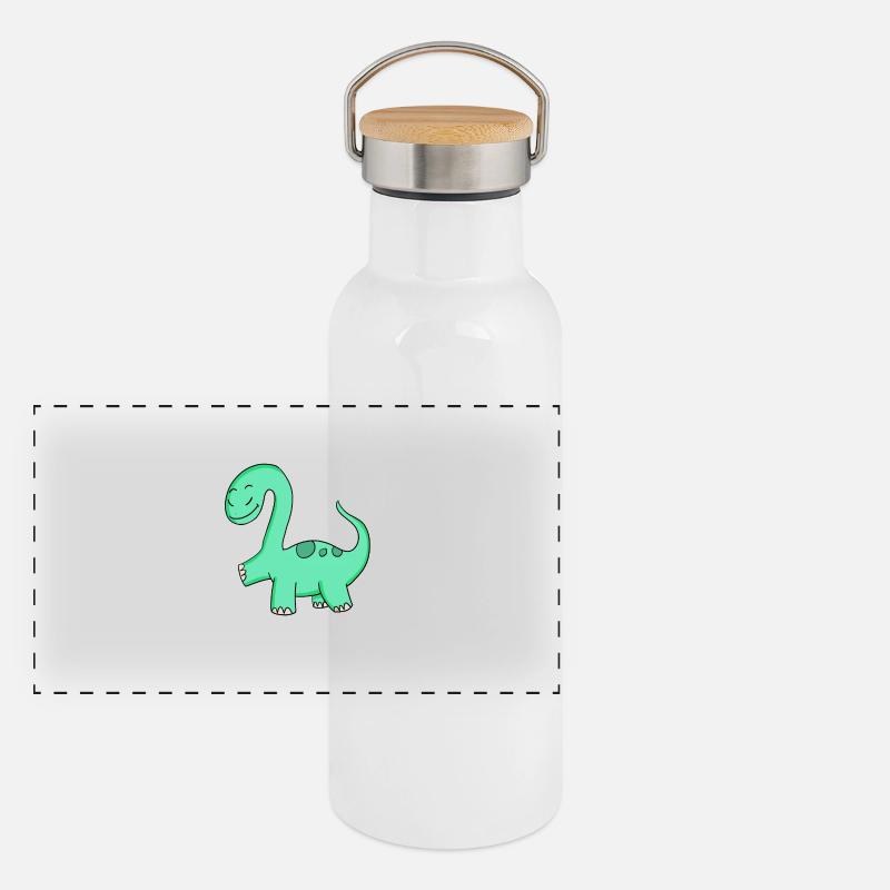 Dino Panorama Thermosflasche mit Bambusdeckel