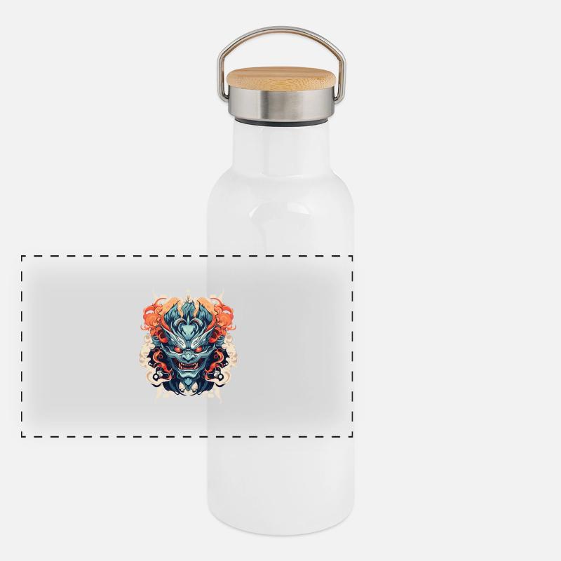 Oni Demon Panoramic Thermal Bottle with Bamboo Lid