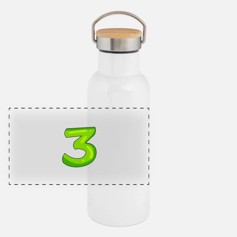Three - 3 - Number 3 - Number 3 Panoramic Thermal Bottle with Bamboo Lid