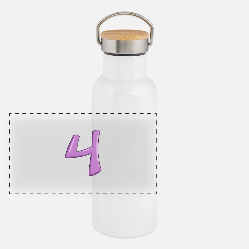 4 - Four Number Number Panoramic Thermal Bottle with Bamboo Lid