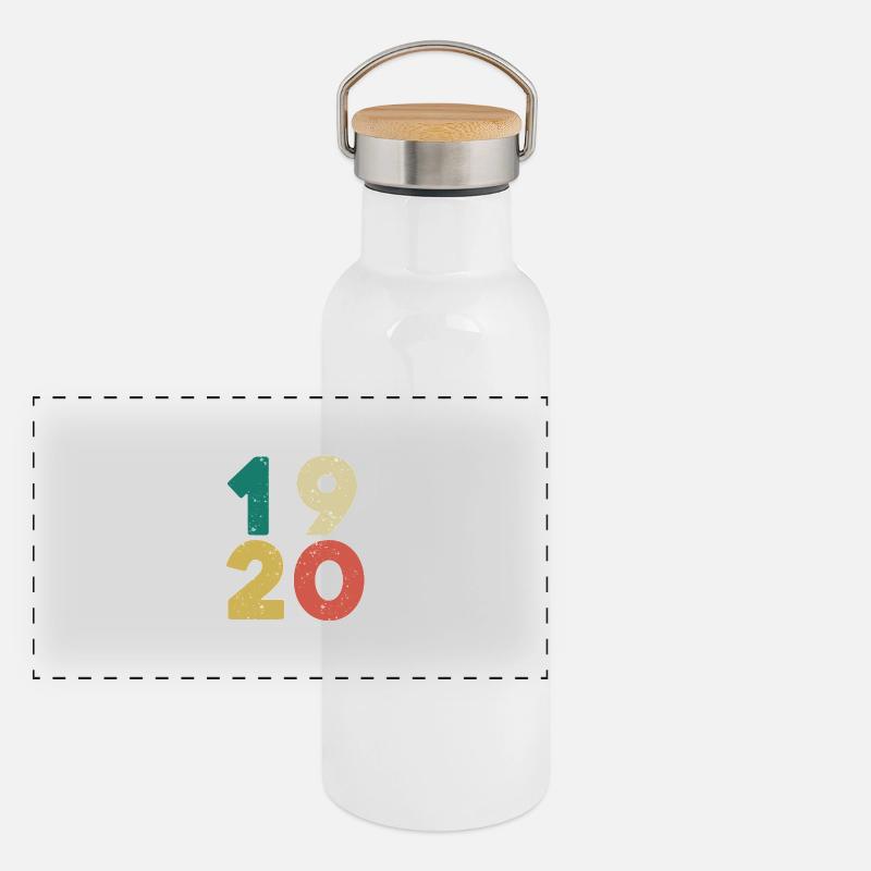 1920 - Année 1920 - Année 1920 Gourde isotherme avec bouchon en bambou
