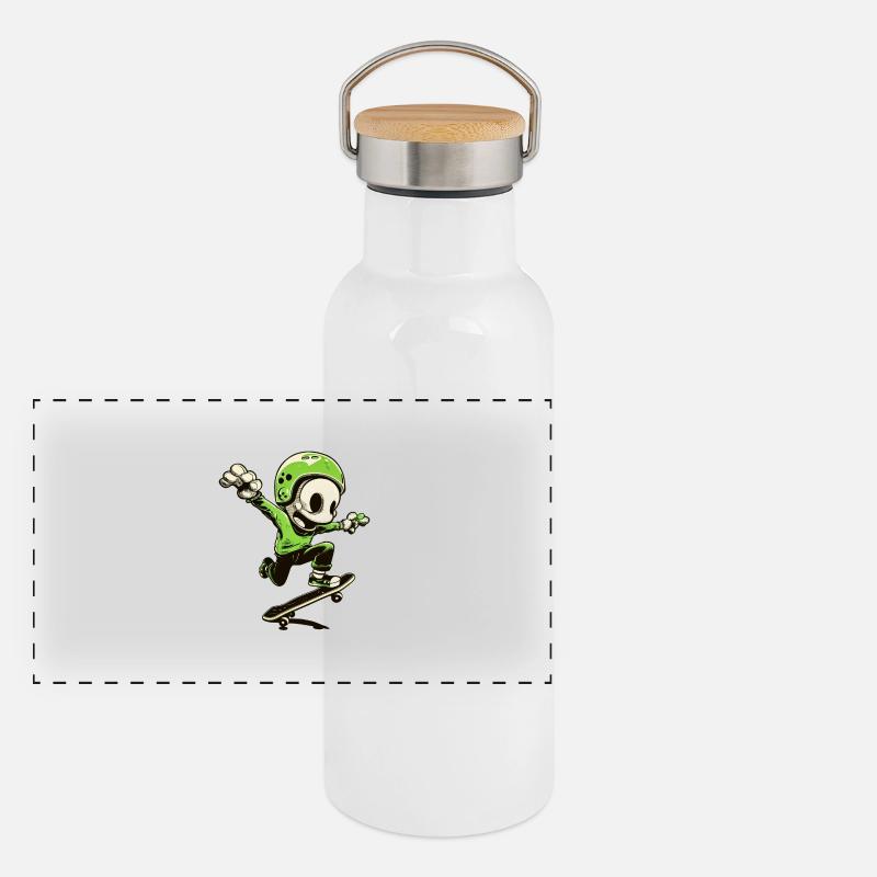 Skully Pete Panorama Thermosflasche mit Bambusdeckel