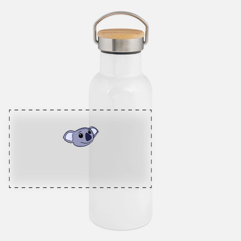 Koala Bär Kopf Panorama Thermosflasche mit Bambusdeckel