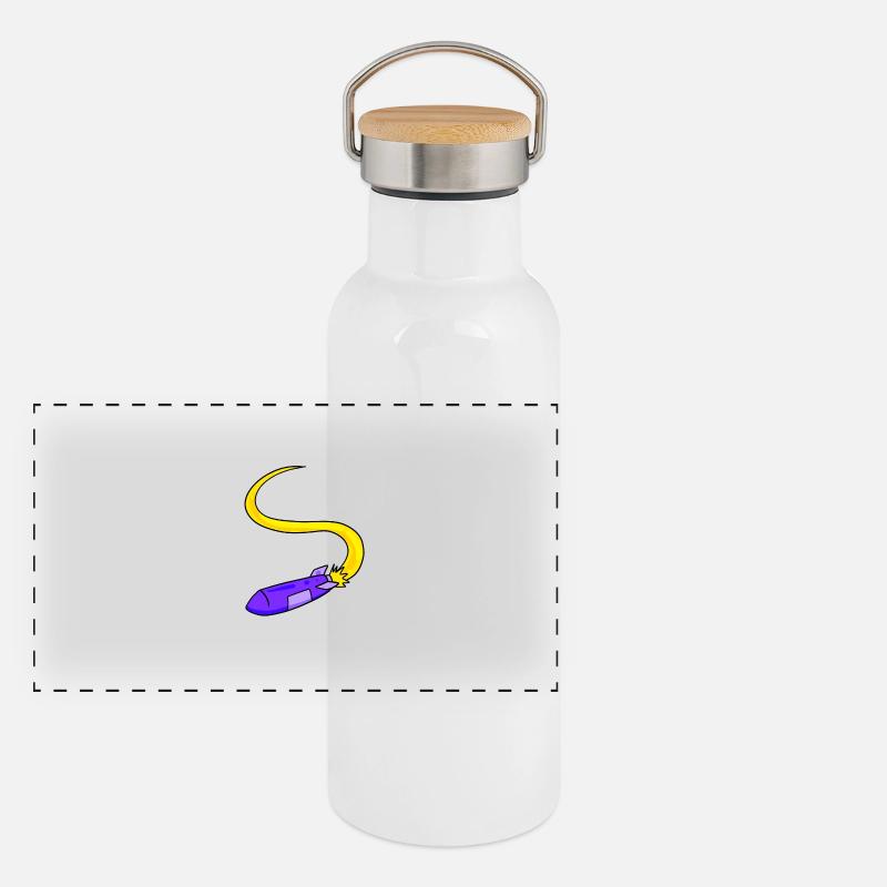 Motif fusée Gourde isotherme avec bouchon en bambou
