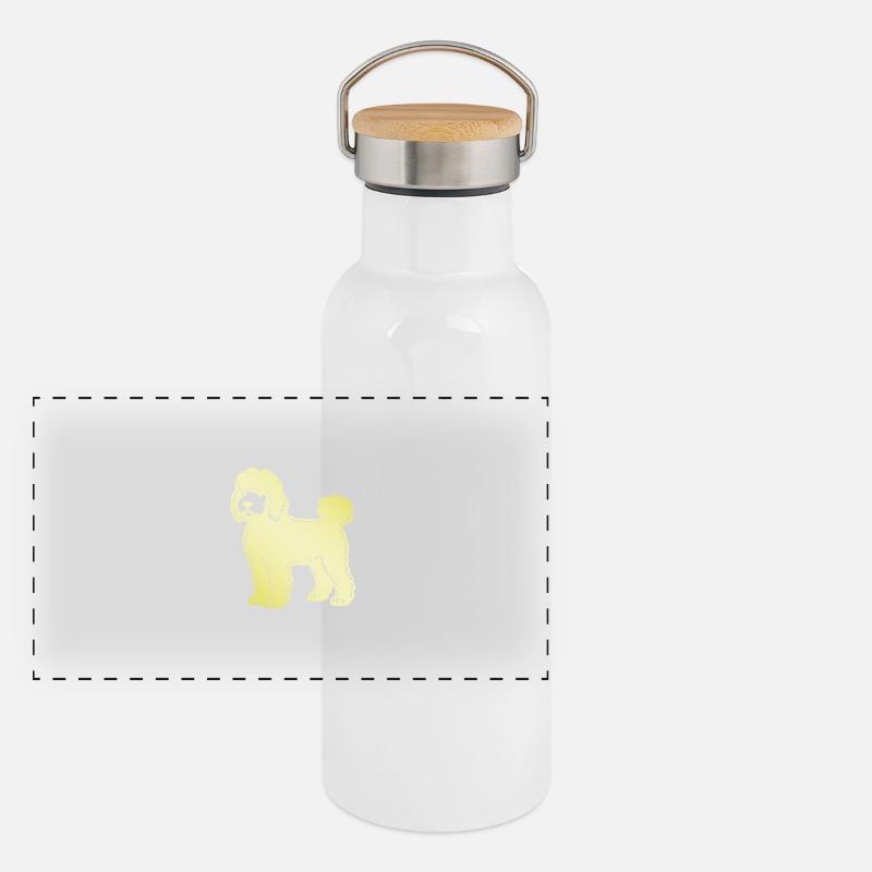 Silhouette de chien caniche Gourde isotherme avec bouchon en bambou