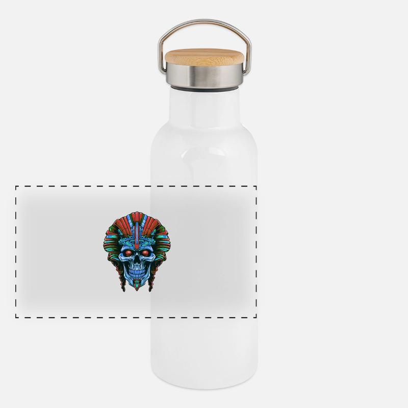 Pharaoh Skull Panoramic Thermal Bottle with Bamboo Lid