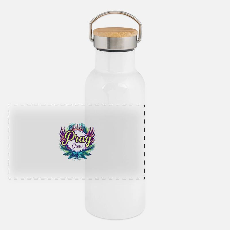 Prag Crew Urlaub Panorama Thermosflasche mit Bambusdeckel