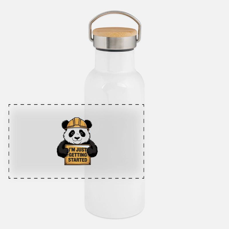 I'm Just Getting Started Panda Panoramic Thermal Bottle with Bamboo Lid