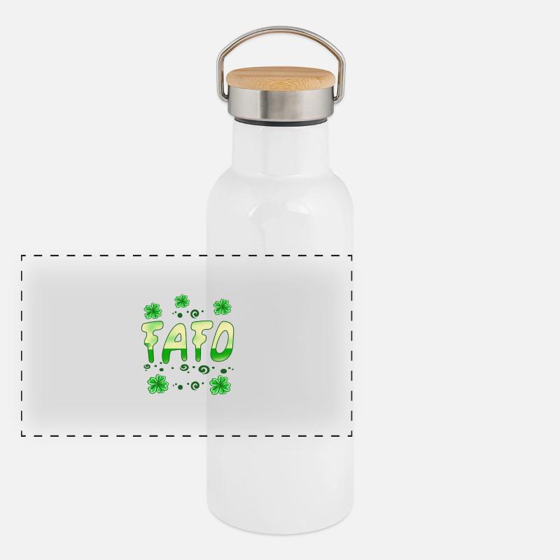 Fafo st patricks Tag Panorama Thermosflasche mit Bambusdeckel