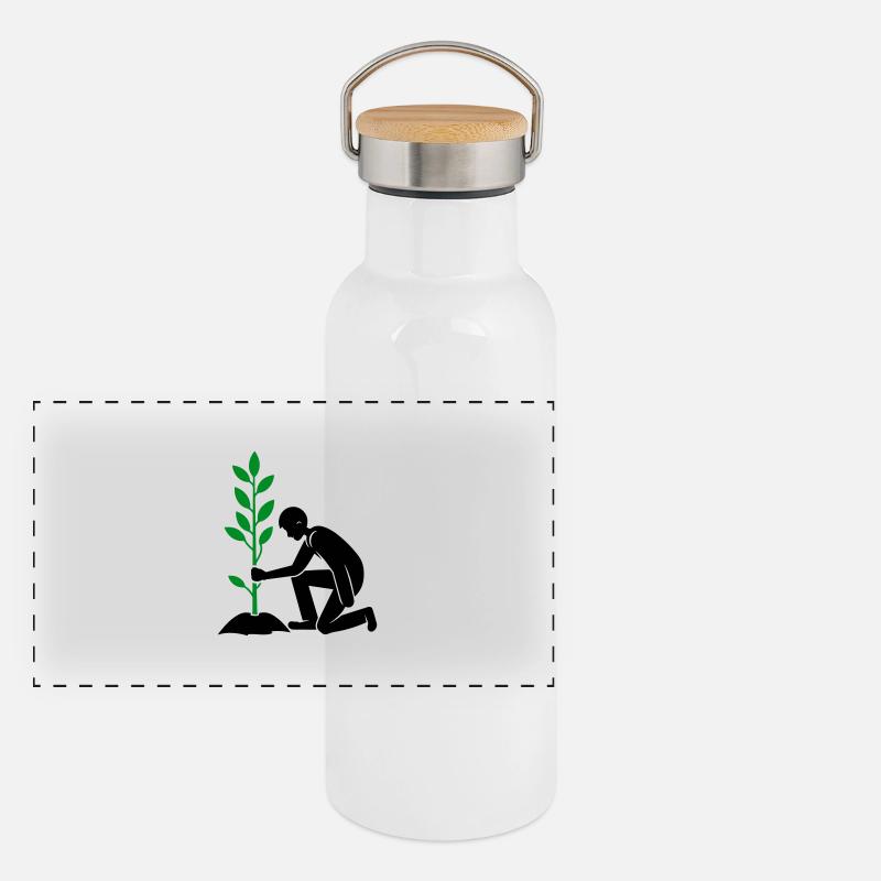 Planting Environment Panoramic Thermal Bottle with Bamboo Lid