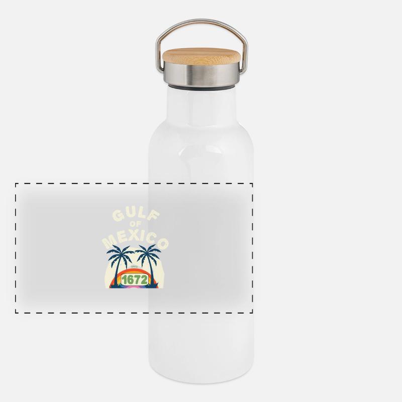 Arc-en-ciel du golfe du Mexique Gourde isotherme avec bouchon en bambou
