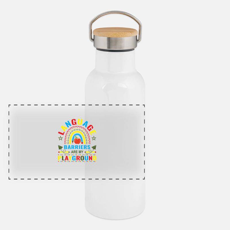 ESL-Lehrer ESL Unterricht Panorama Thermosflasche mit Bambusdeckel
