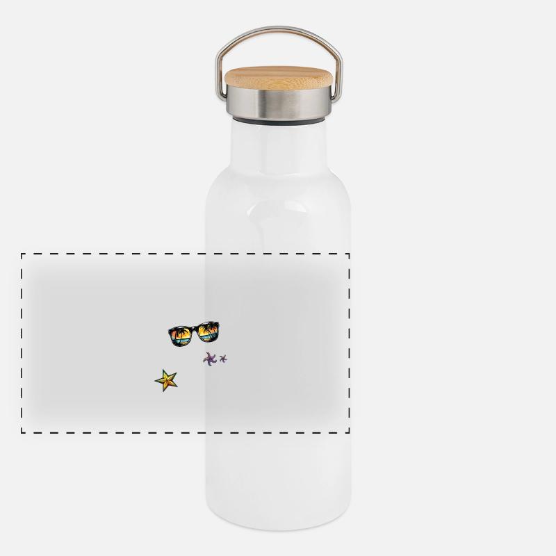 Ibiza Party Crew Beach Panoramic Thermal Bottle with Bamboo Lid