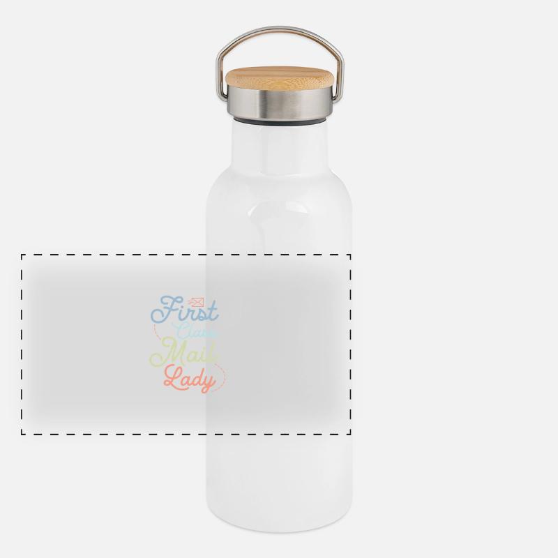 Courrier de première classe Lady Postal Worker Mail Gourde isotherme avec bouchon en bambou