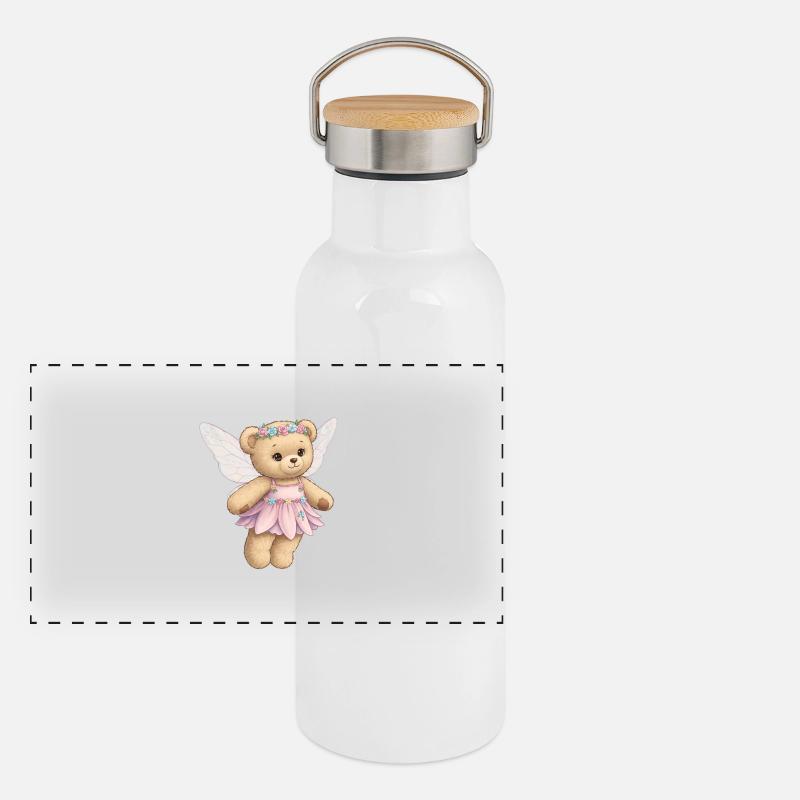 Teddy Bear Fairy Panoramic Thermal Bottle with Bamboo Lid