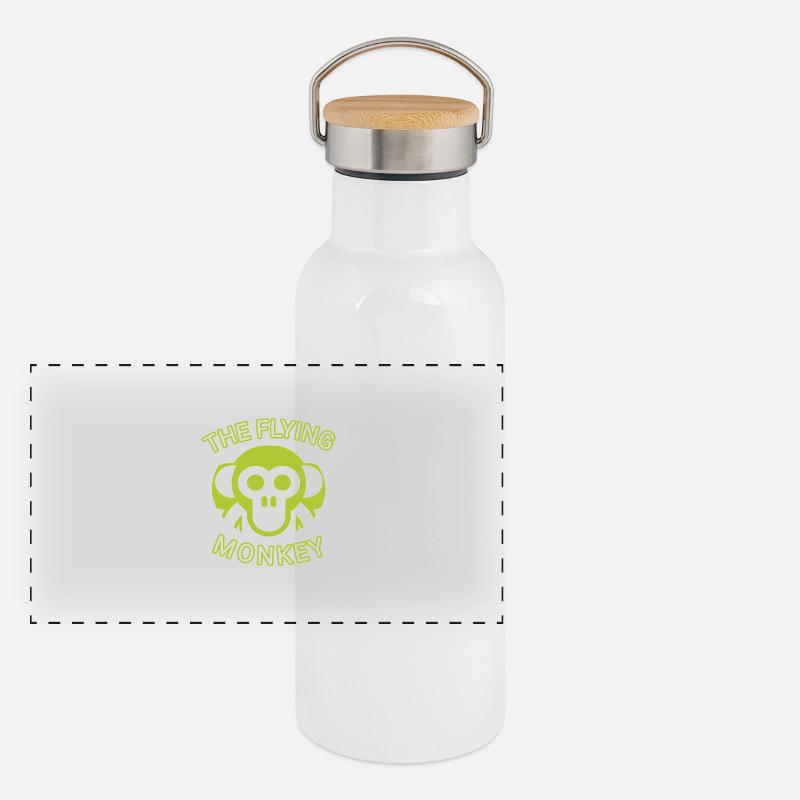 The Flying Monkey Green Panoramic Thermal Bottle with Bamboo Lid