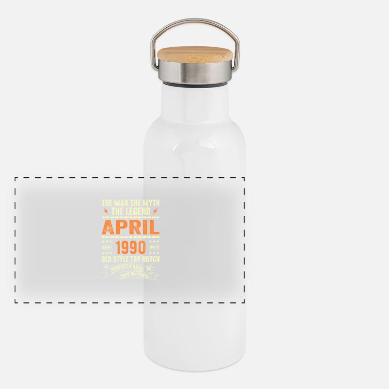 Avril 1990, AVRIL 1990 Gourde isotherme avec bouchon en bambou