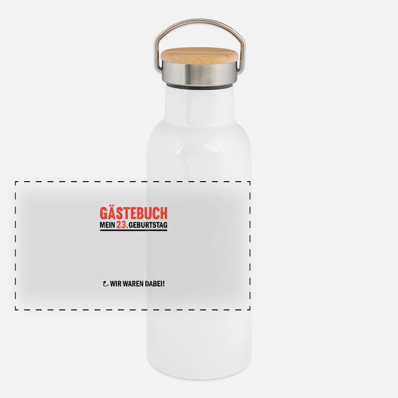 Guestbook 23 Birthday We were there Panoramic Thermal Bottle with Bamboo Lid