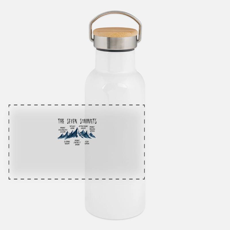 Les sept sommets Gourde isotherme avec bouchon en bambou