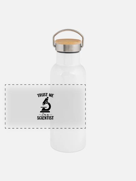Croyez-moi, je suis un scientifique, drôle de laboratoire médical - Gourde isotherme avec bouchon en bambou - blanc - Devant