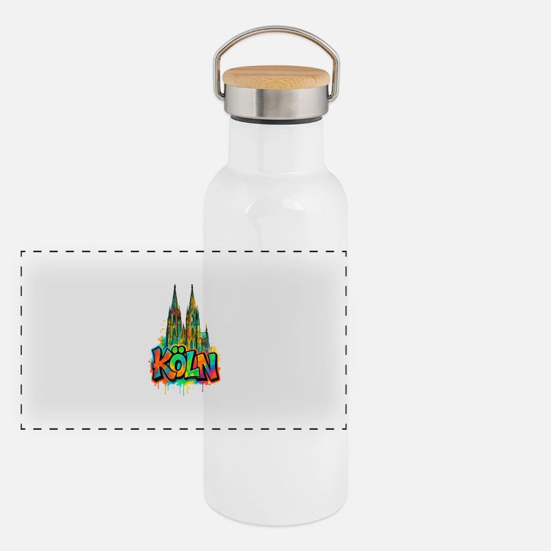 Dom Graffiti Style Panorama Thermosflasche mit Bambusdeckel