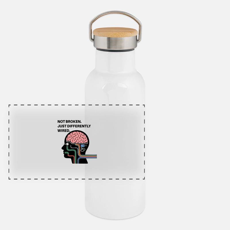 Nicht kaputt – nur anders verdrahtet Panorama Thermosflasche mit Bambusdeckel