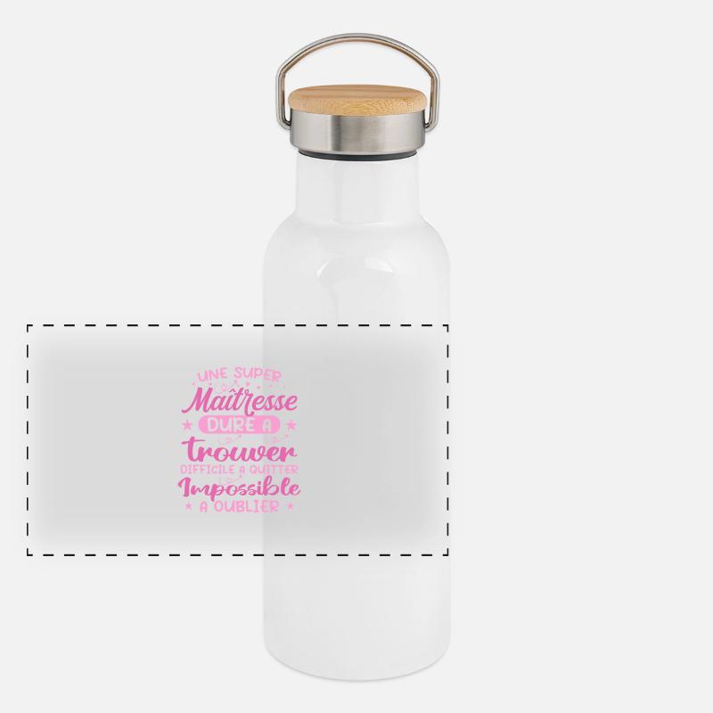 Eine Superherrin - Herrin Geschenk Panorama Thermosflasche mit Bambusdeckel