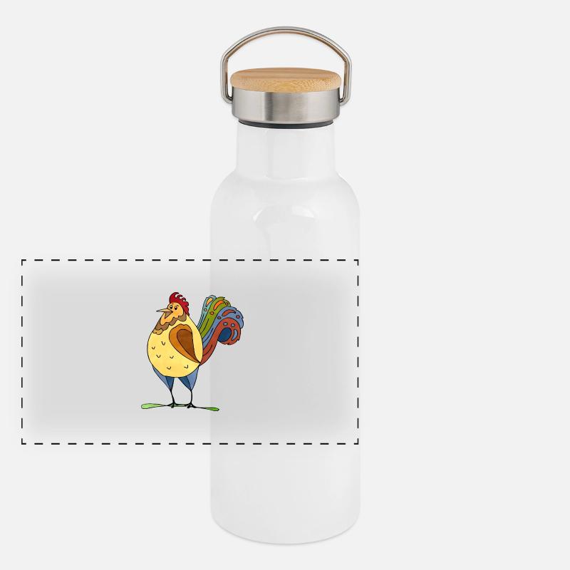 Coq Gourde isotherme avec bouchon en bambou