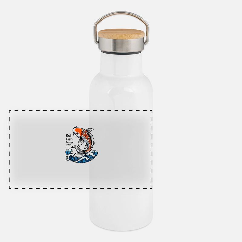 Dicton de poisson Koi Gourde isotherme avec bouchon en bambou