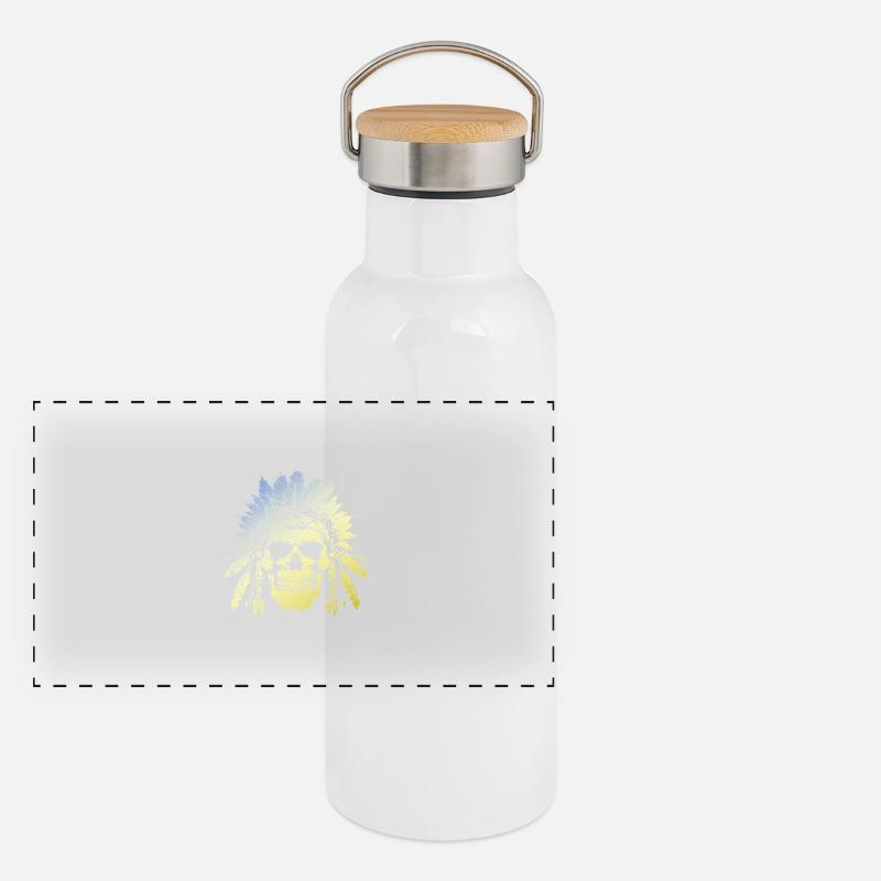 Crâne de chef Gourde isotherme avec bouchon en bambou
