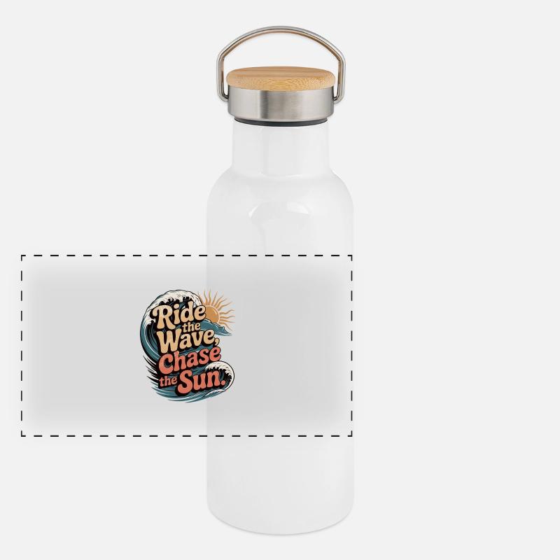 Summer Surfer Surfing Sunseeker Panoramic Thermal Bottle with Bamboo Lid