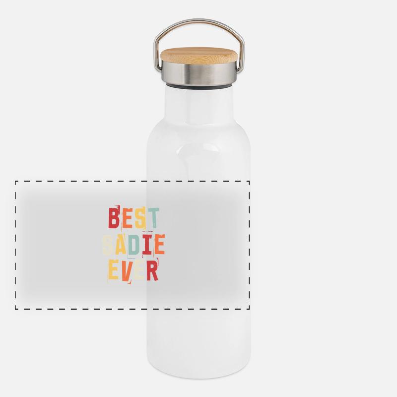Best Sadie Ever First Name Retro Text Gift Panoramic Thermal Bottle with Bamboo Lid