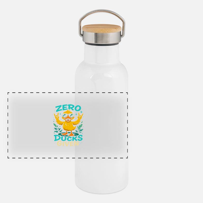 Zero Ducks Given Duck Theme Fun Panoramic Thermal Bottle with Bamboo Lid