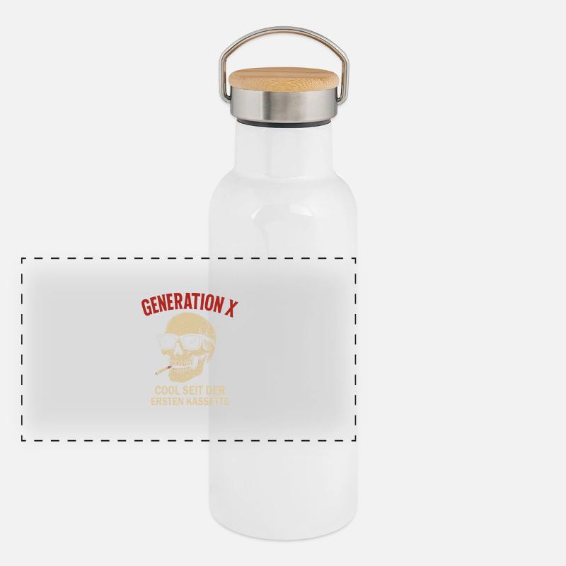 Generation X Cool Seit Ersten Kassette Panorama Thermosflasche mit Bambusdeckel