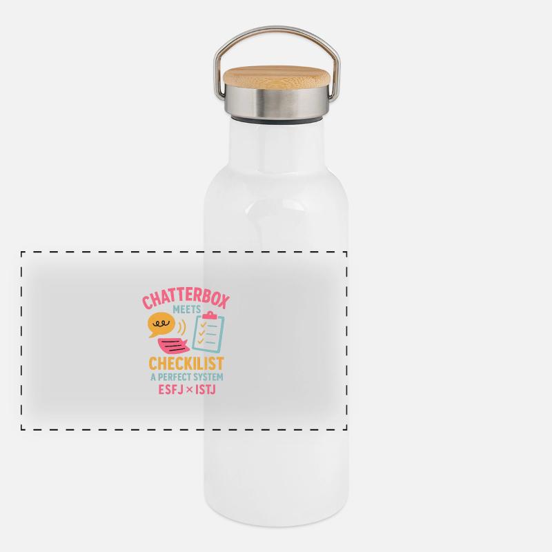 ESFJ × ISTJ – Chatterbox rencontre la liste de contrôle Gourde isotherme avec bouchon en bambou