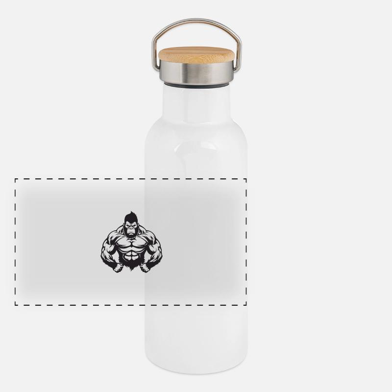 Gorilla Muscles Panoramic Thermal Bottle with Bamboo Lid