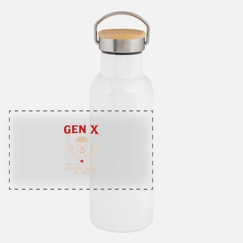 Gen X Skull Oldschool Legend Panoramic Thermal Bottle with Bamboo Lid
