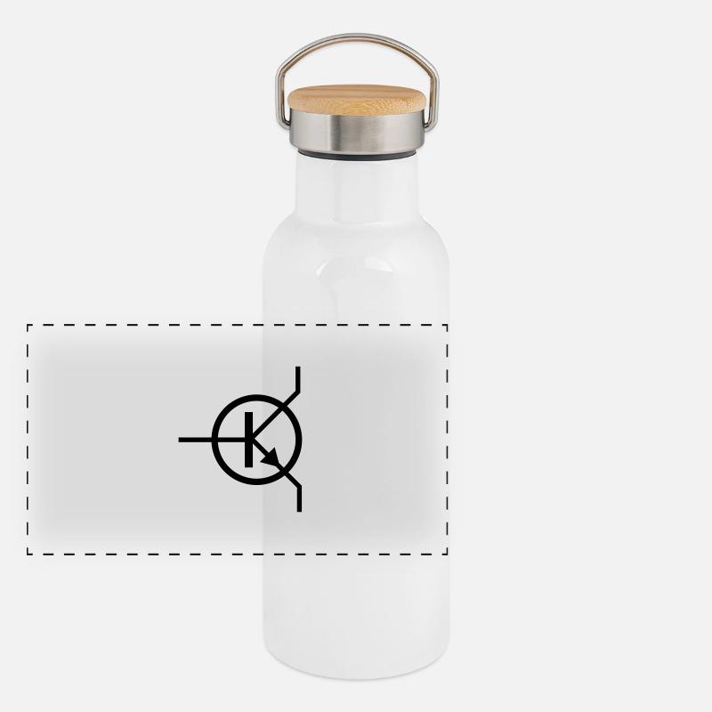 Transistor Schaltzeichen Panorama Thermosflasche mit Bambusdeckel