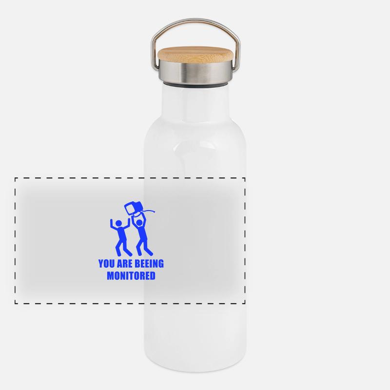 Monitored Panorama Thermosflasche mit Bambusdeckel