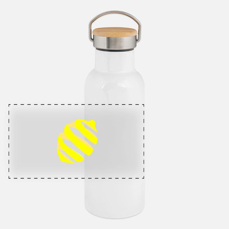 Citron Gourde isotherme avec bouchon en bambou