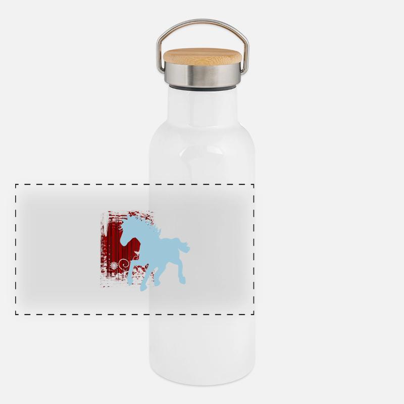 background rotes_muster Panoramic Thermal Bottle with Bamboo Lid