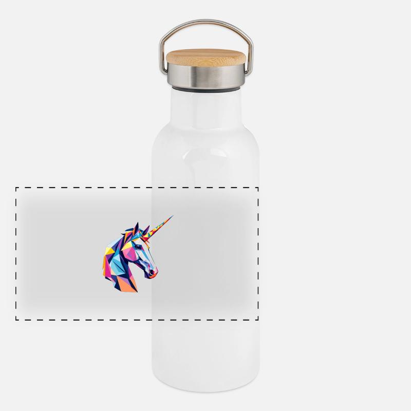 Einhorn Panorama Thermosflasche mit Bambusdeckel