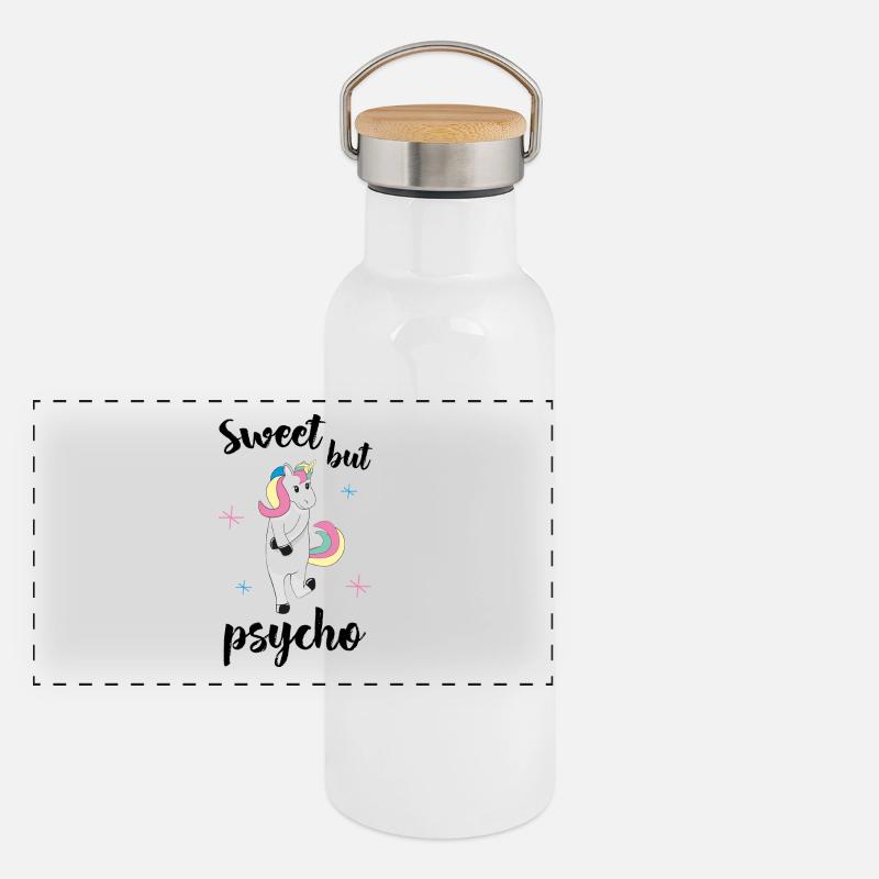 Doux mais psychopathe Gourde isotherme avec bouchon en bambou