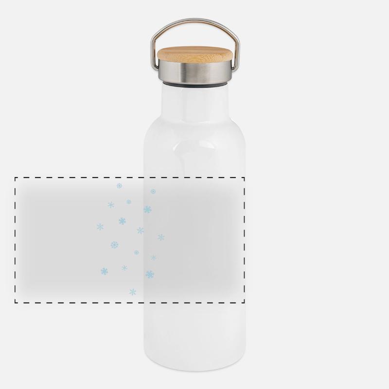 snowflakes Panoramic Thermal Bottle with Bamboo Lid