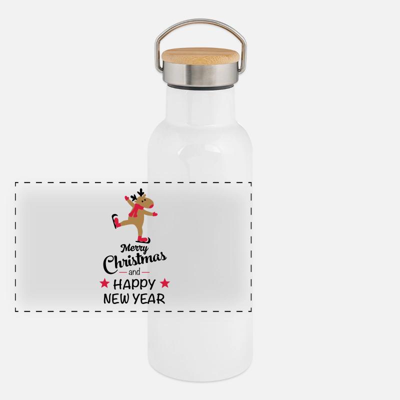 Noël Gourde isotherme avec bouchon en bambou