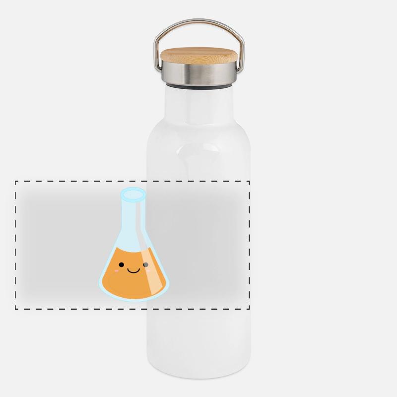 Kawaii orange substance cadeau idée Gourde isotherme avec bouchon en bambou